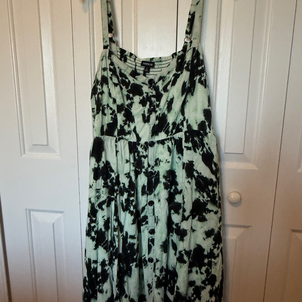 Torrid Black and mint green Midi Dress